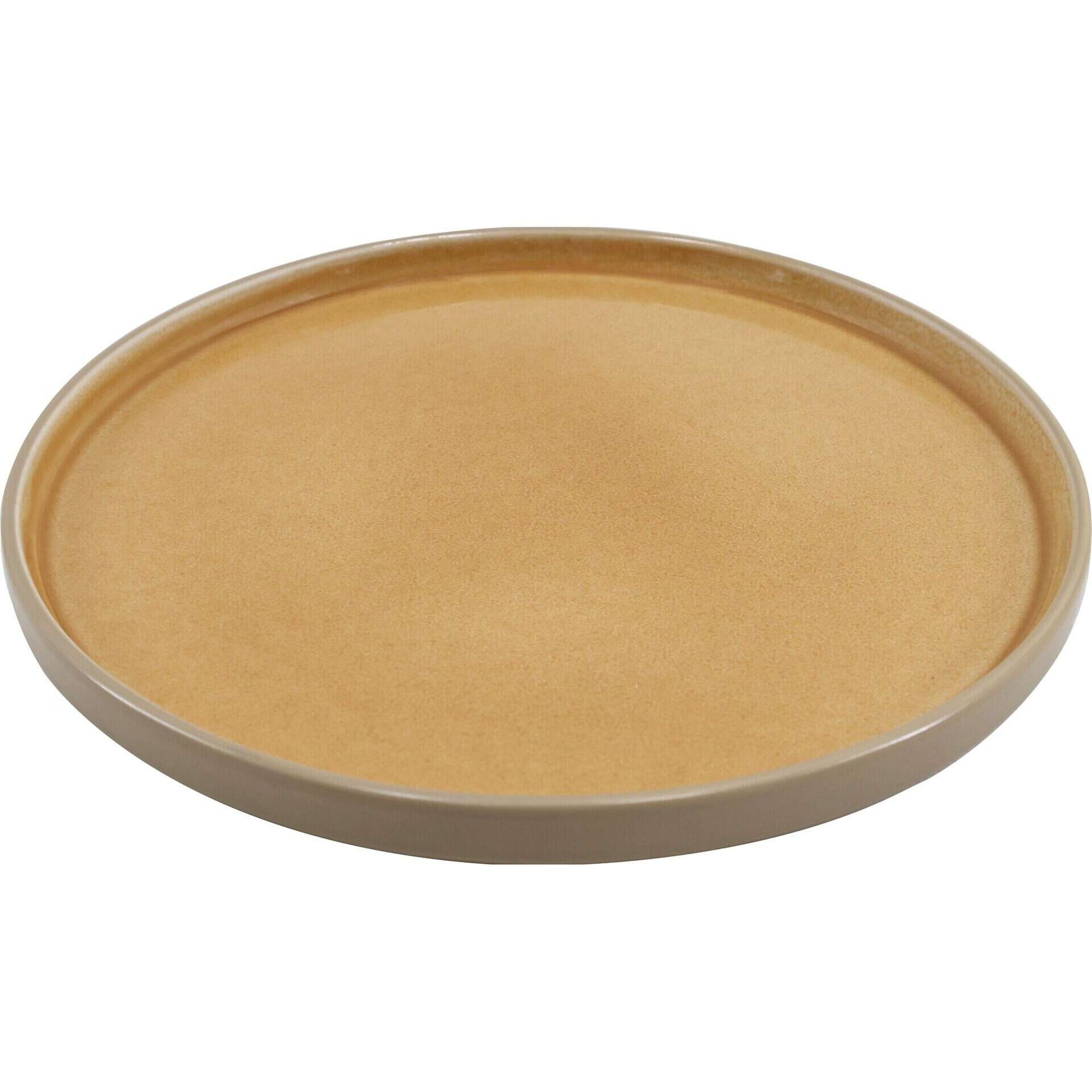 Prato Raso Grés Redondo 26,5cm Amarelo Elvas