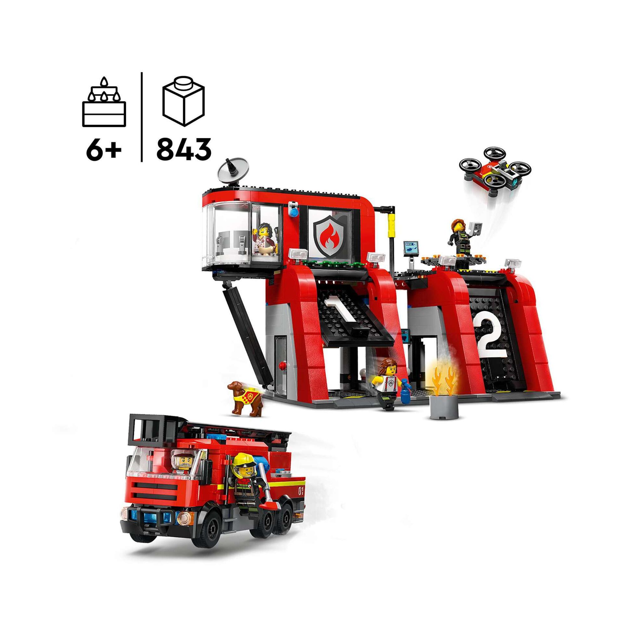 Quartel dos Bombeiros com Camião dos Bombeiros - 60414