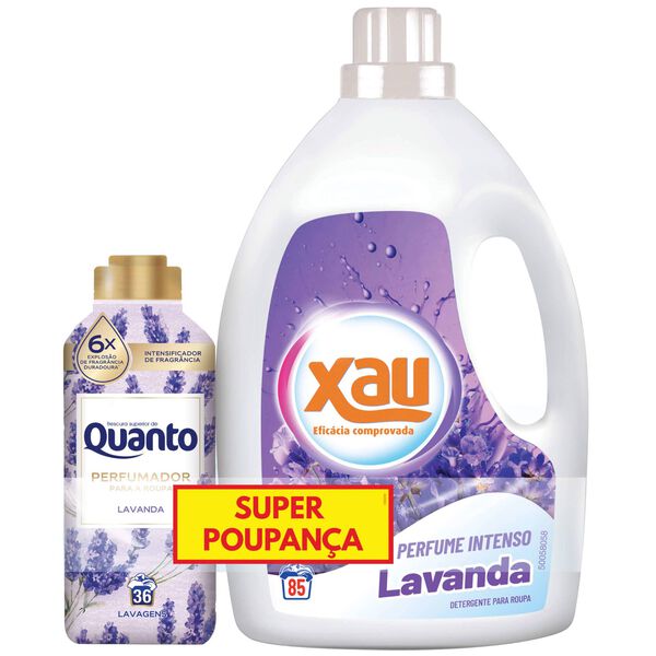 Detergente Máquina Roupa Lavanda Xau + Intensificador Perfume Quanto Xau + Quanto