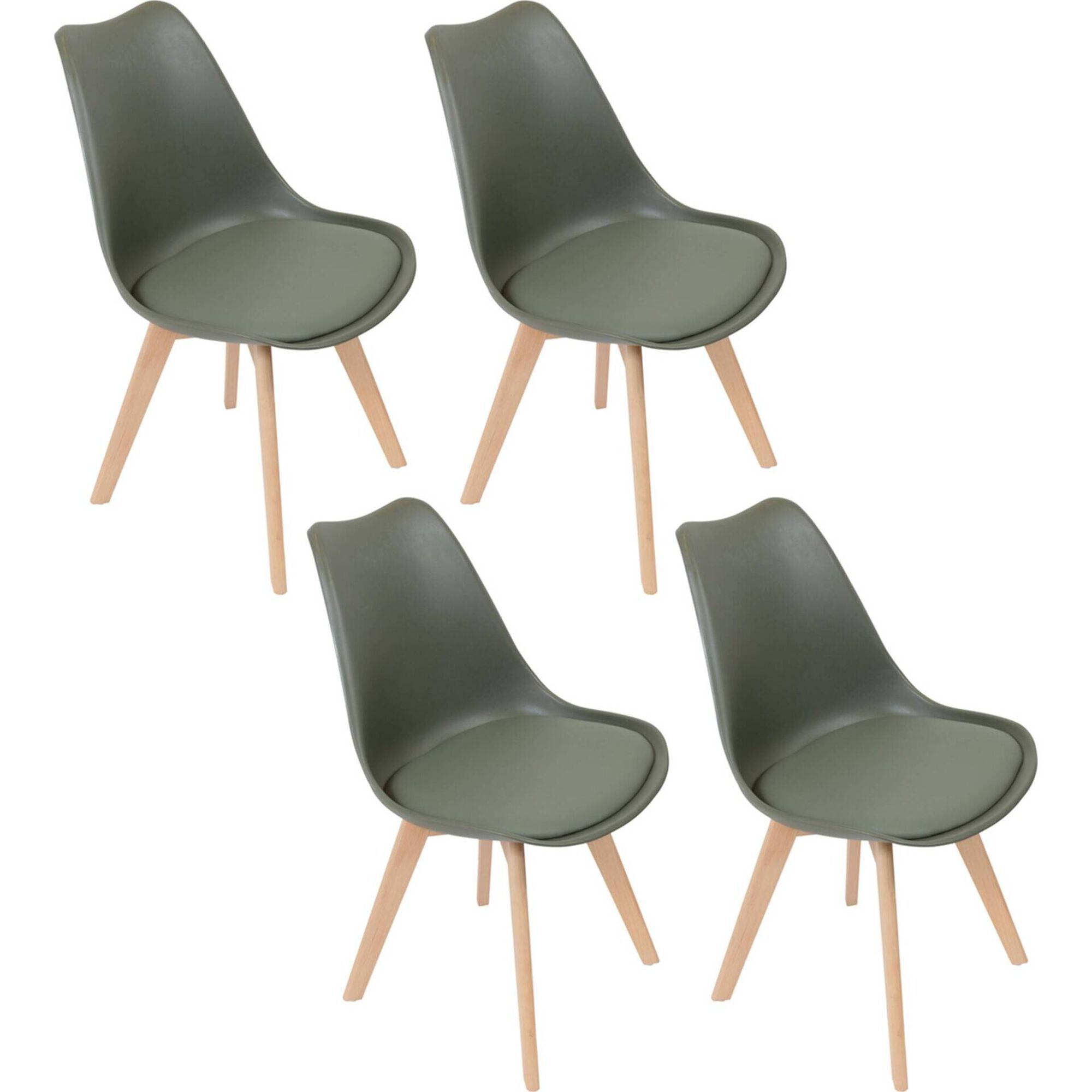 Conjunto de 4 Cadeiras Caqui Scandinave