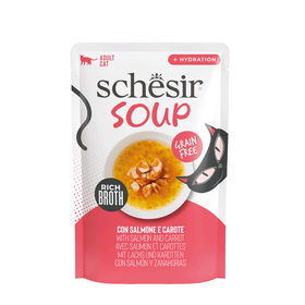 Comida H&uacute;mida para Gato Adulto Sopa Salm&atilde;o e Cenoura Schesir