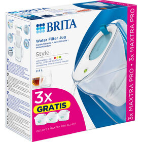 Conjunto Jarro de Filtrar 2,4L Style Azul e 3 Filtros Maxtra Pro All-In-1
