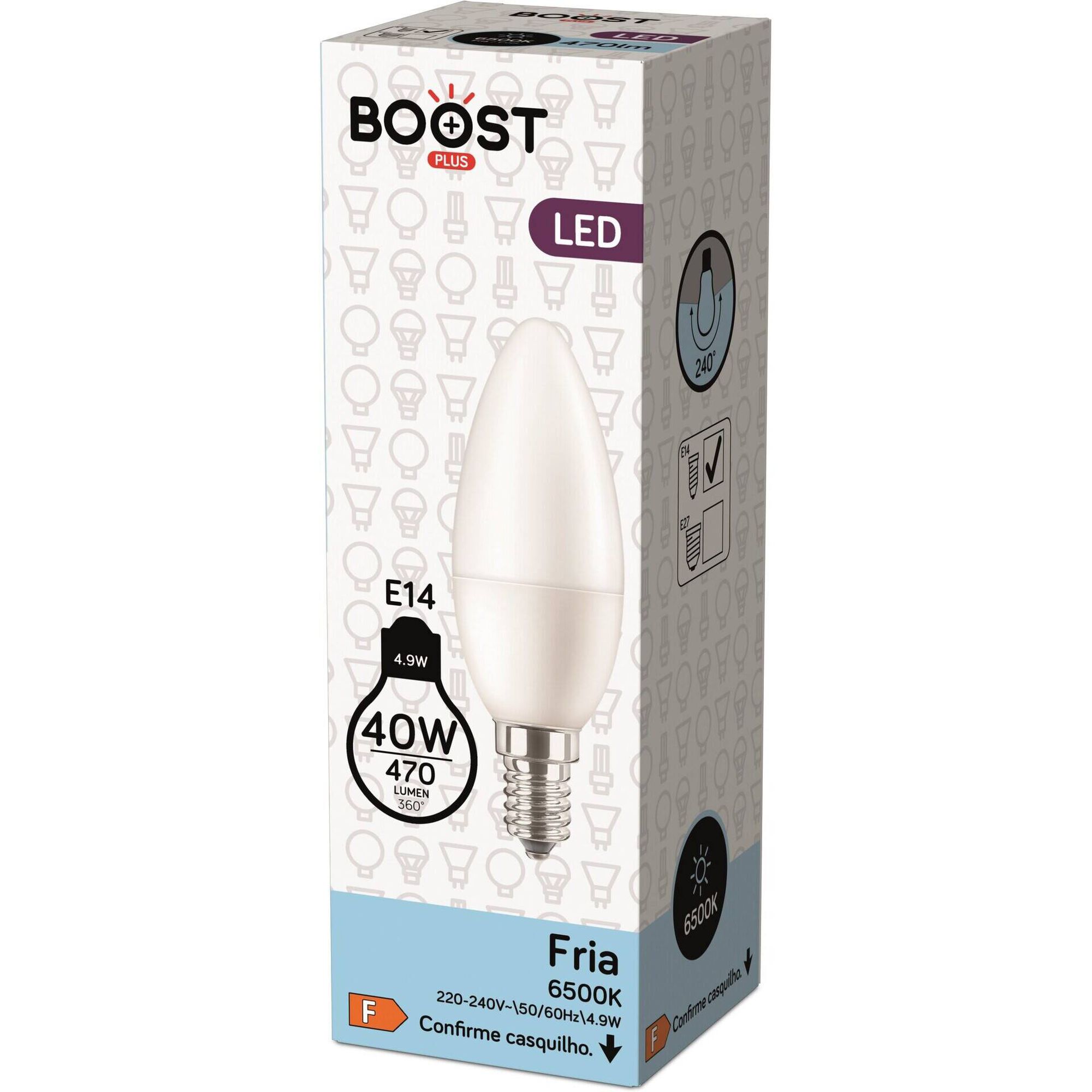 L&acirc;mpada LED Basic Chama E14 6500K 40W Boost