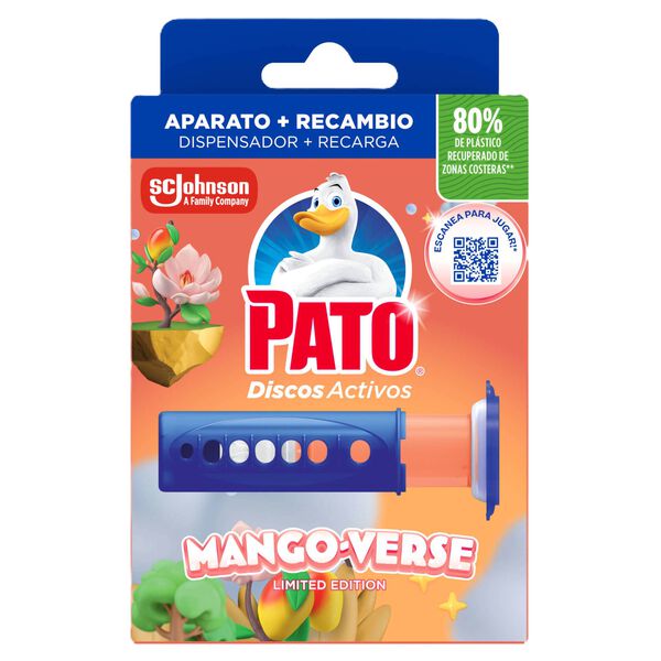 Discos Sanitários Ativos Gel Dispensador + Recarga Mango-Verse Pato