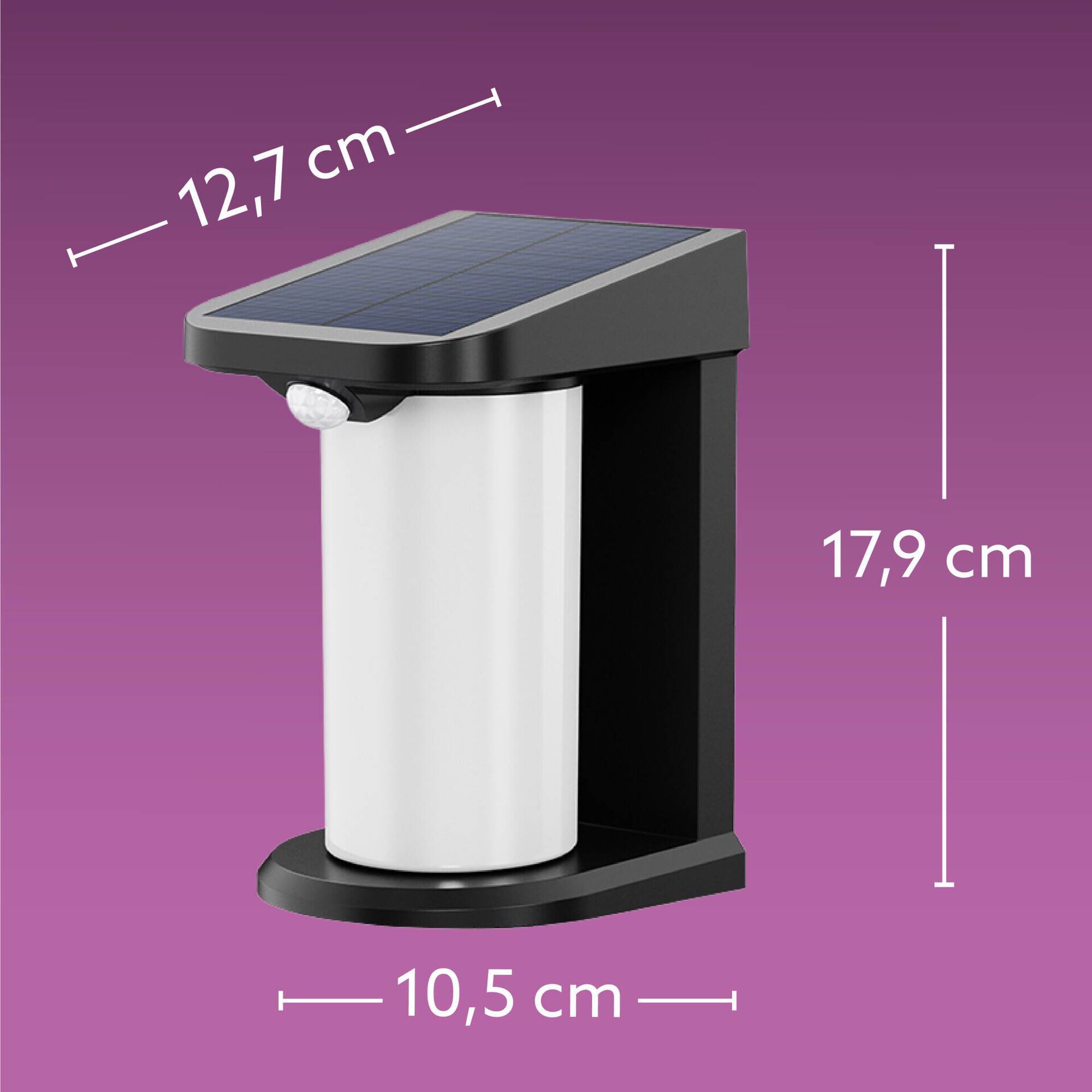 Candeeiro de Parede Solar Preto Boost