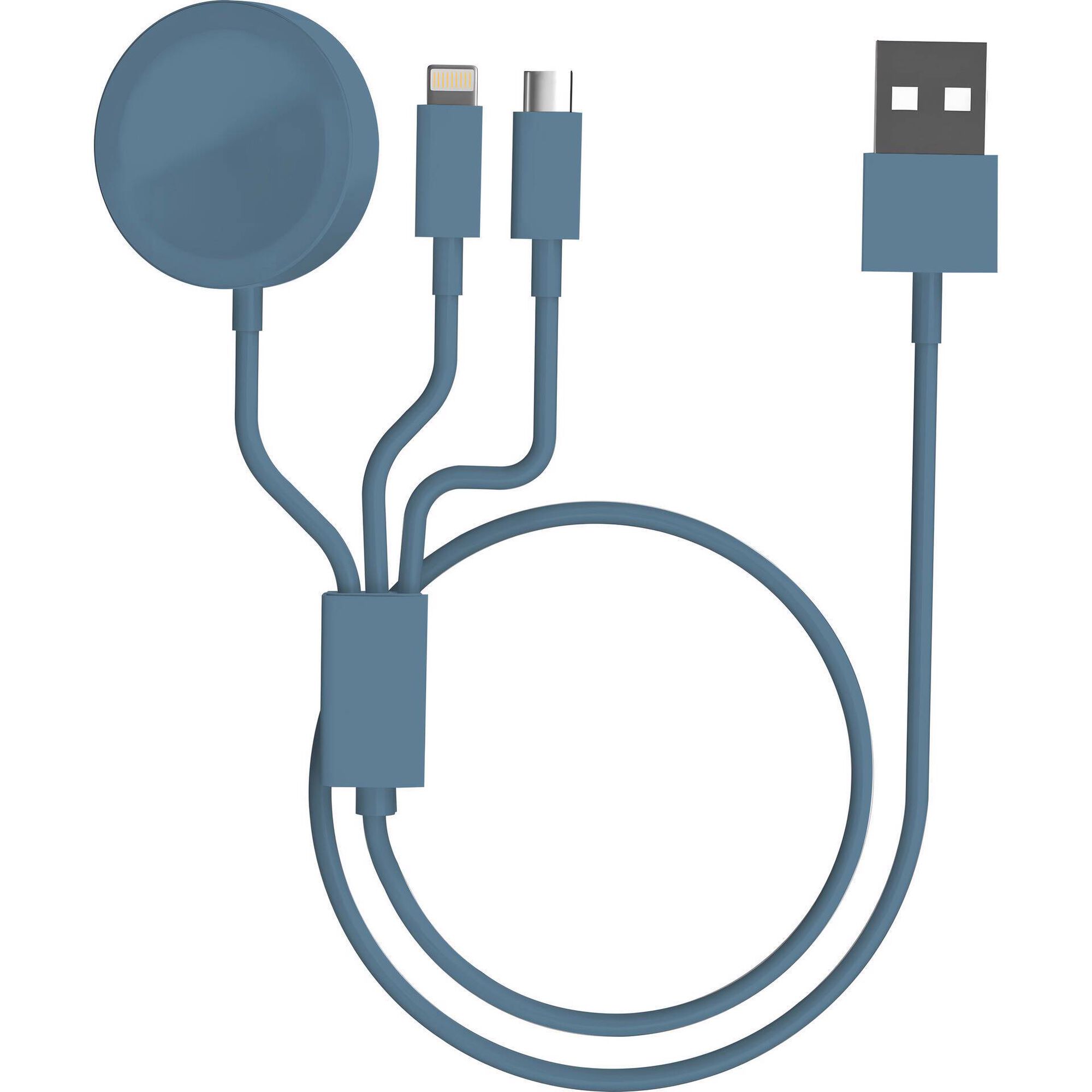 Cabo de Carregamento 3 em 1 Fusion Azul Bazar&atilde;o