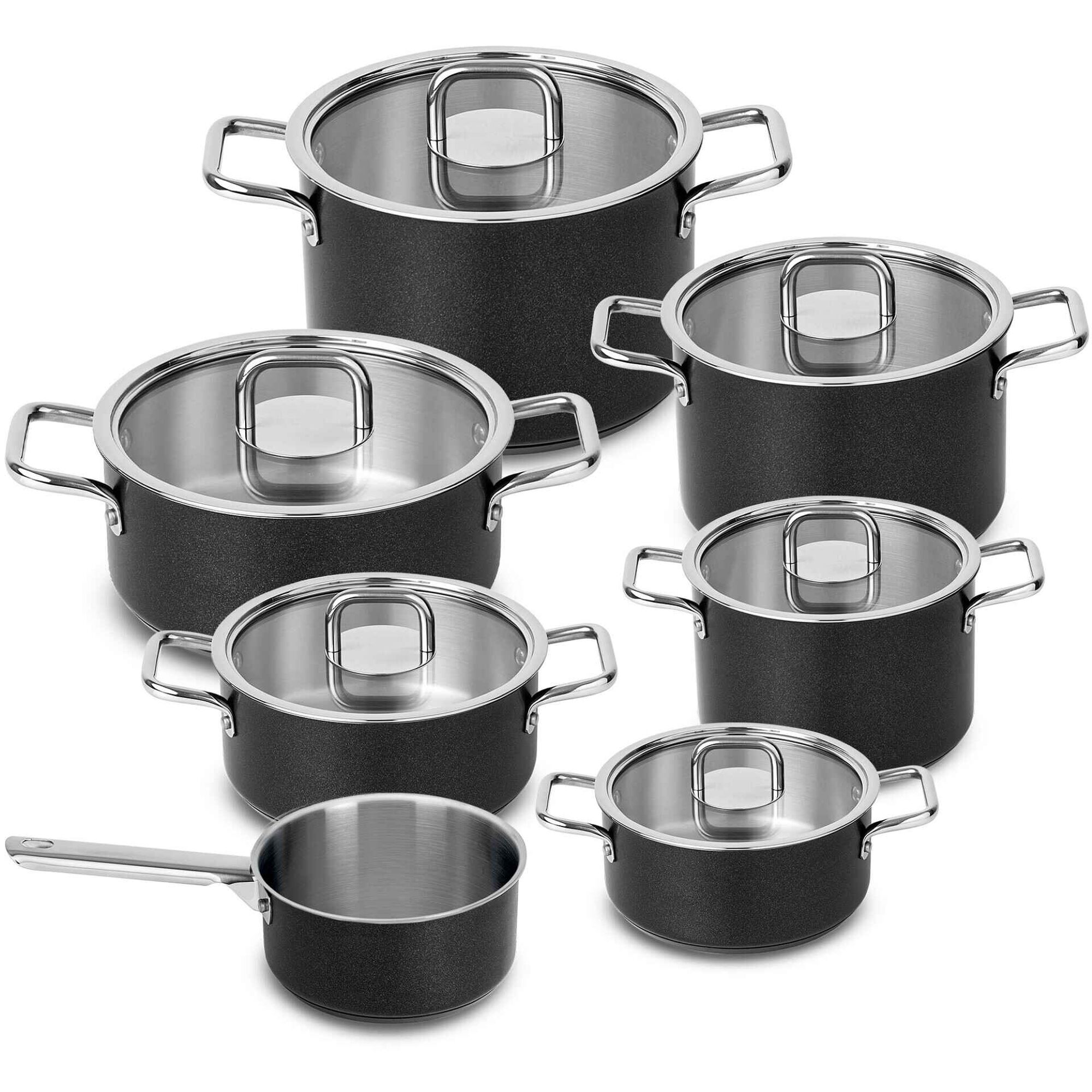 Trem Cozinha 7 Pe&ccedil;as A&ccedil;o Inoxid&aacute;vel Comfort Glass Silampos