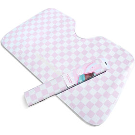 P&aacute;ra-sol 130x70cm Xadrez Rosa Marshmallow