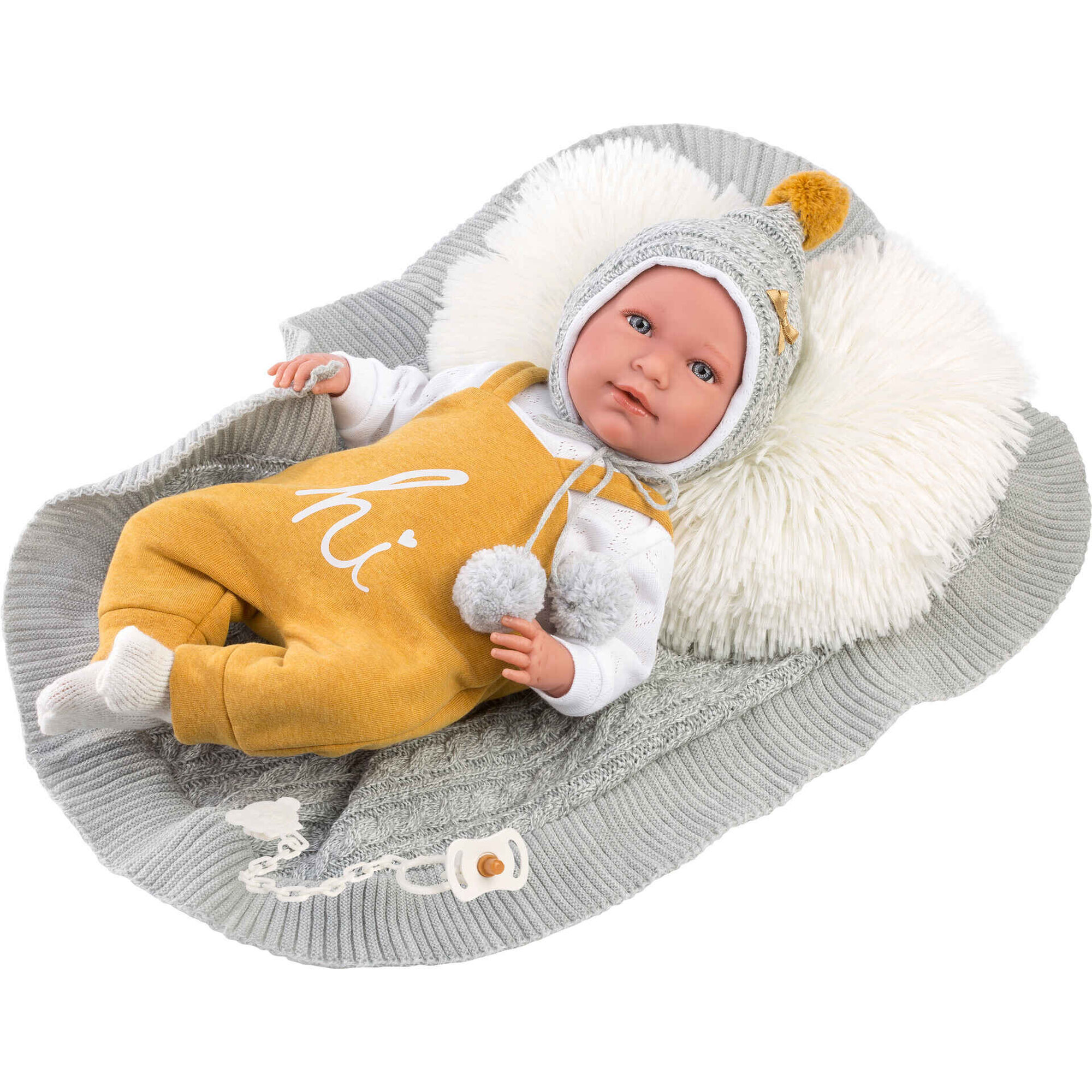 Beb&eacute; Mimi Chorona 42cm com Almofada e Manta