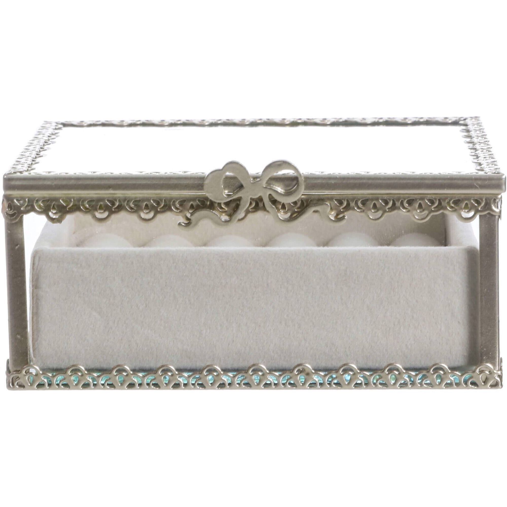 Caixa J&oacute;ias Dourada Quadrada Kasa