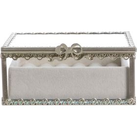 Caixa J&oacute;ias Dourada Quadrada Kasa