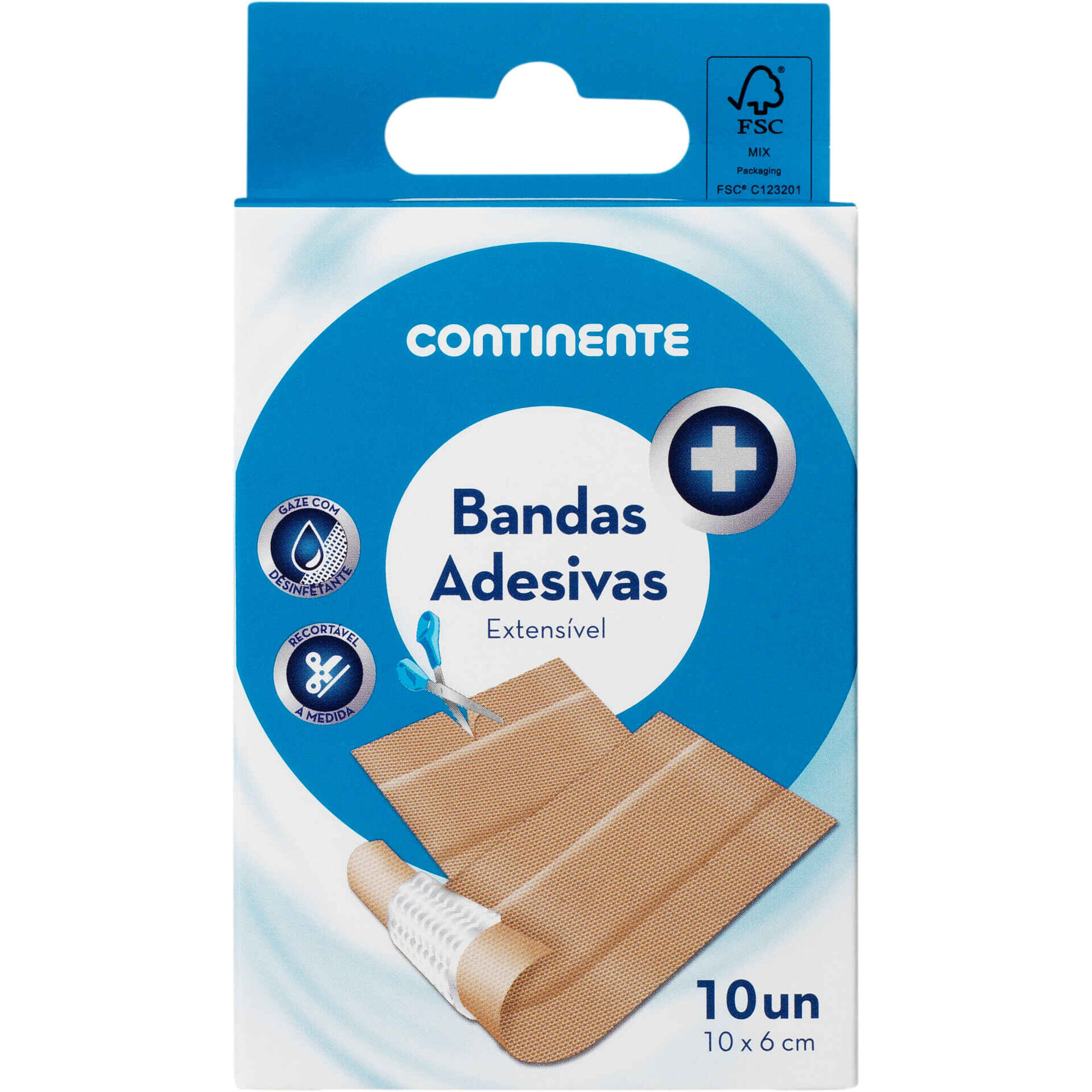 Bandas Adesivas Algodão 10 x 6 cm