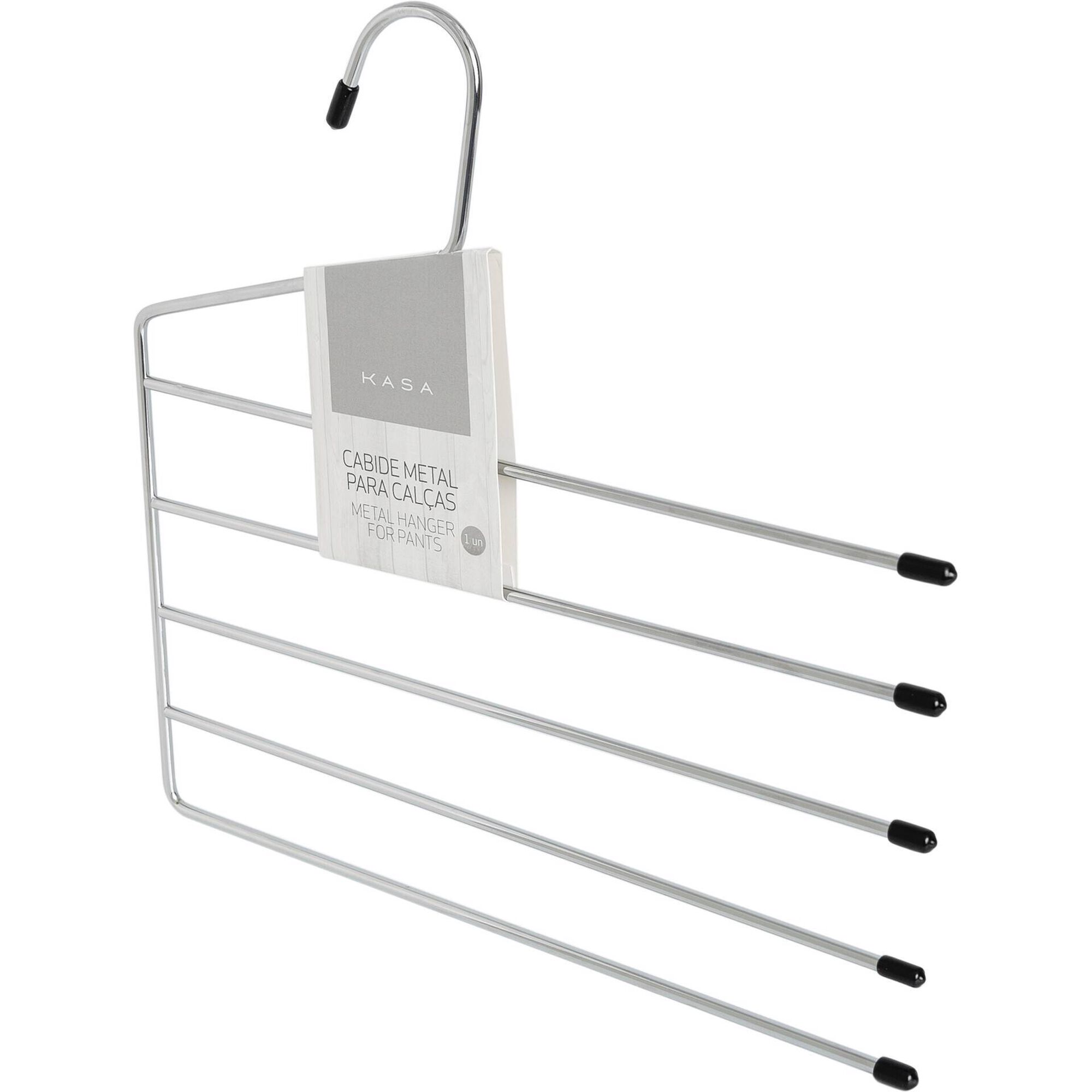 Cabide para Cal&ccedil;as 5 Suportes Metal Cinza Kasa