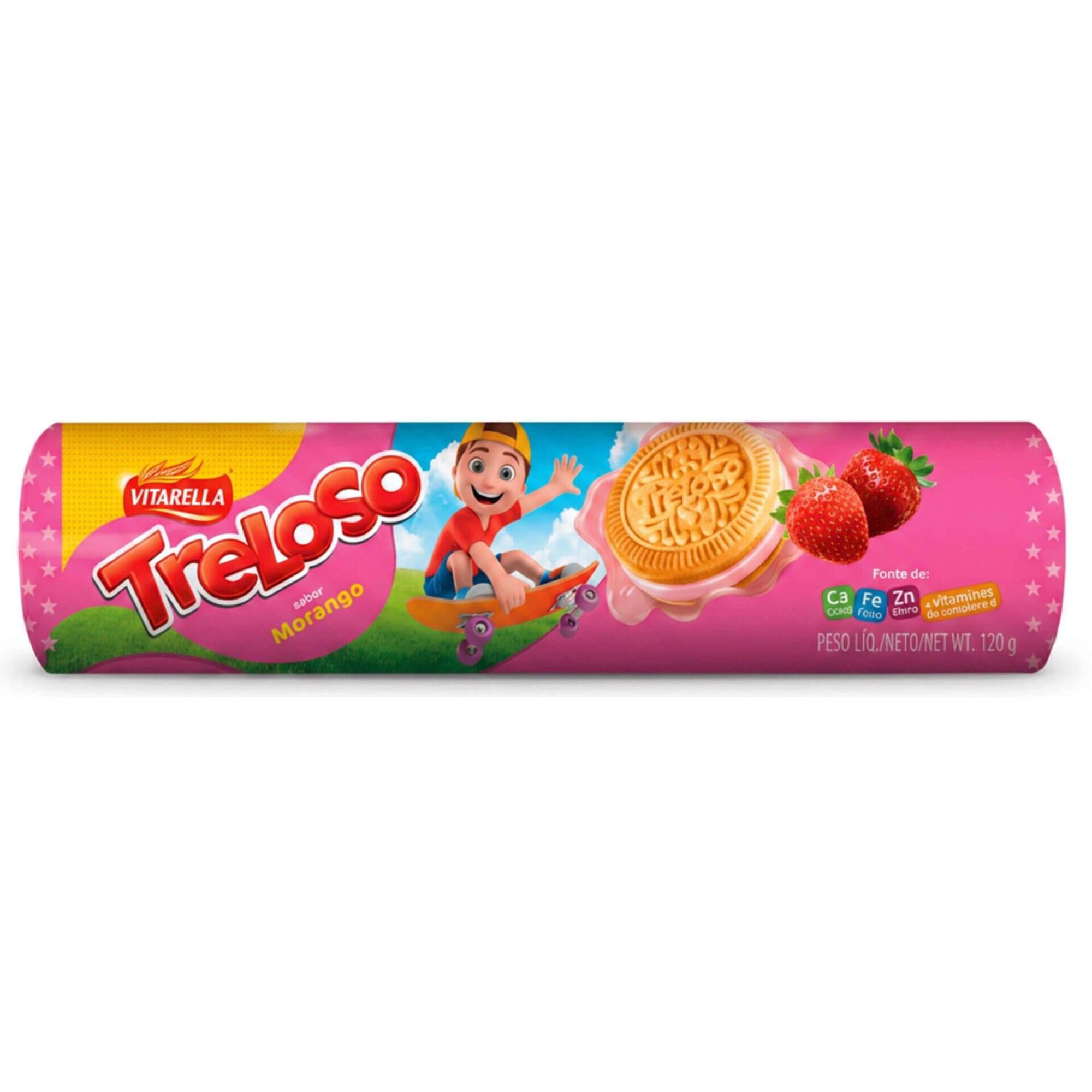 Bolachas Recheadas com Morango Treloso Vitarella