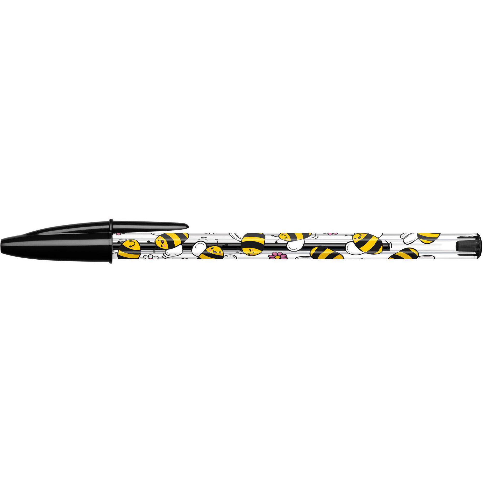 Esferogr&aacute;fica Cristal Decor Kawaii de Tinta Preta Bic