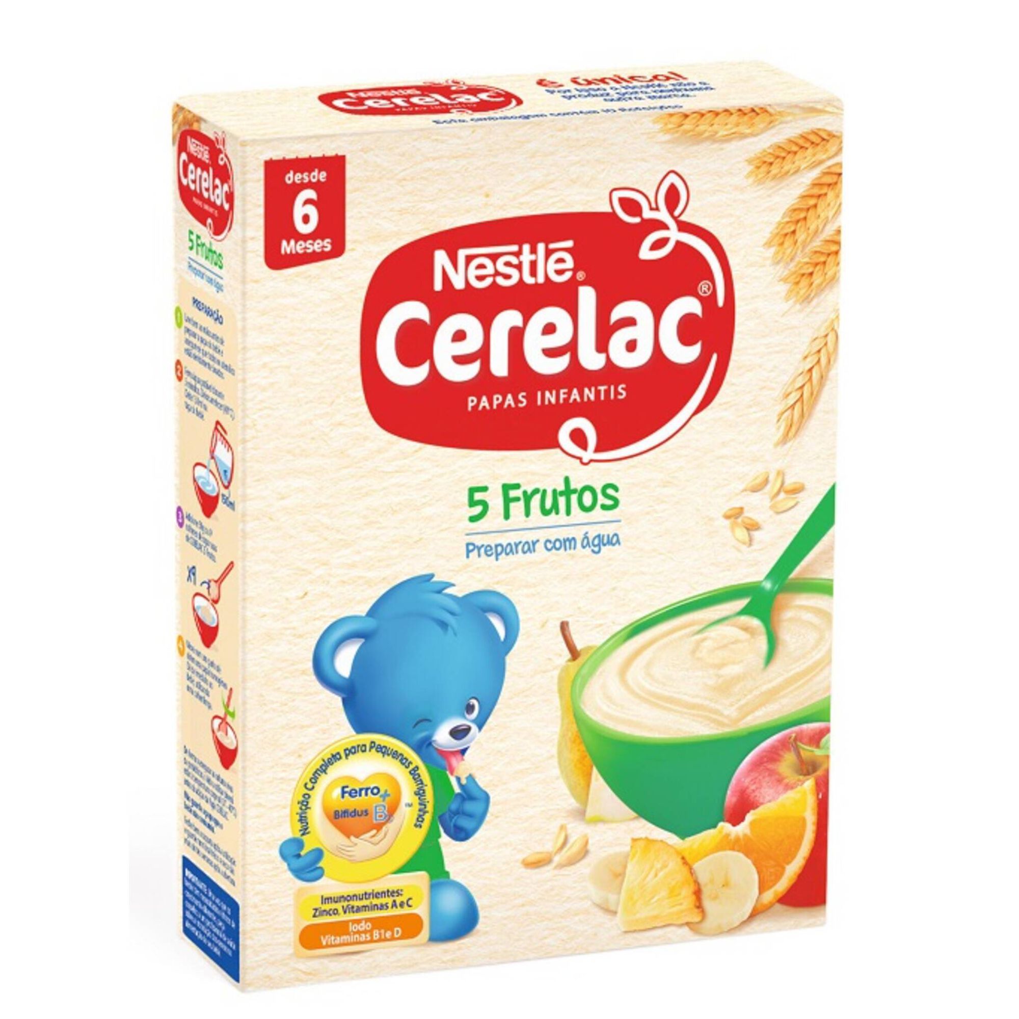 Papa Infantil Lactea 5 Frutos 6 Meses Cerelac Continente Online