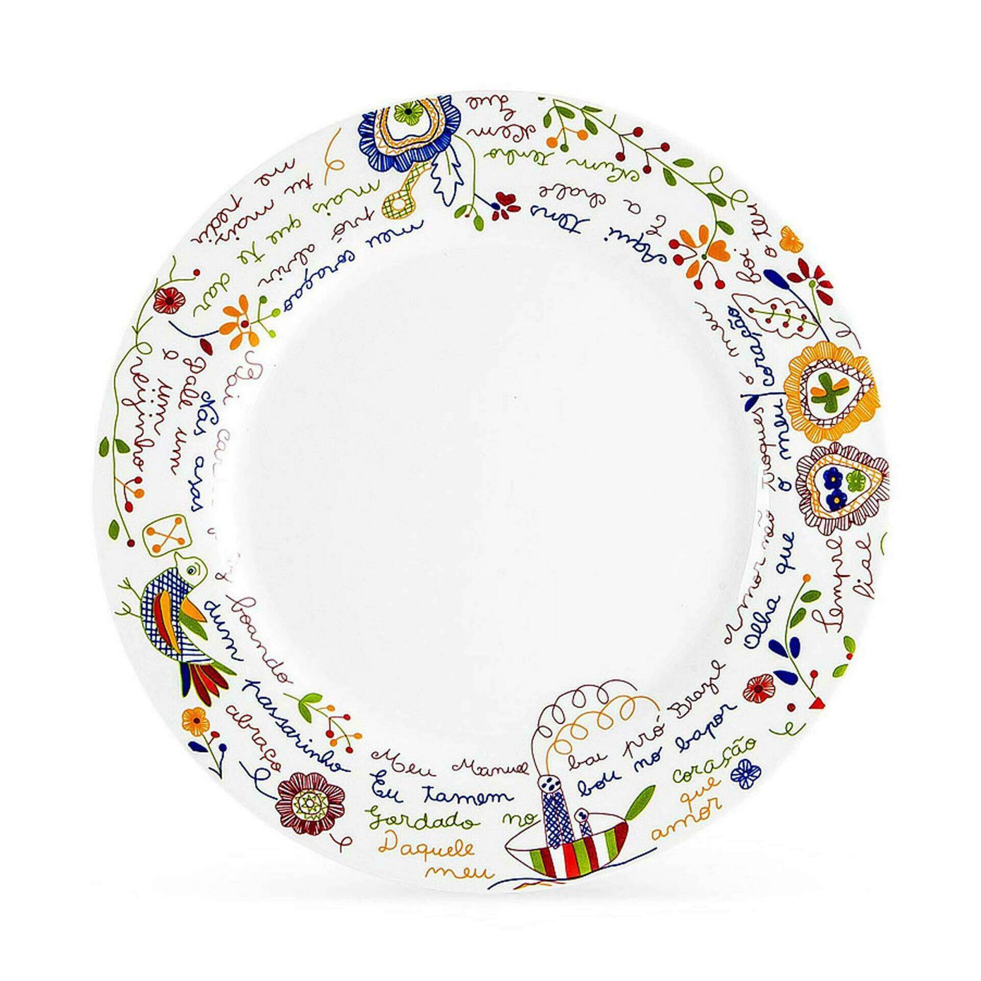 Prato Raso 23cm Branco Inês Prato Raso 23cm Branco Inês