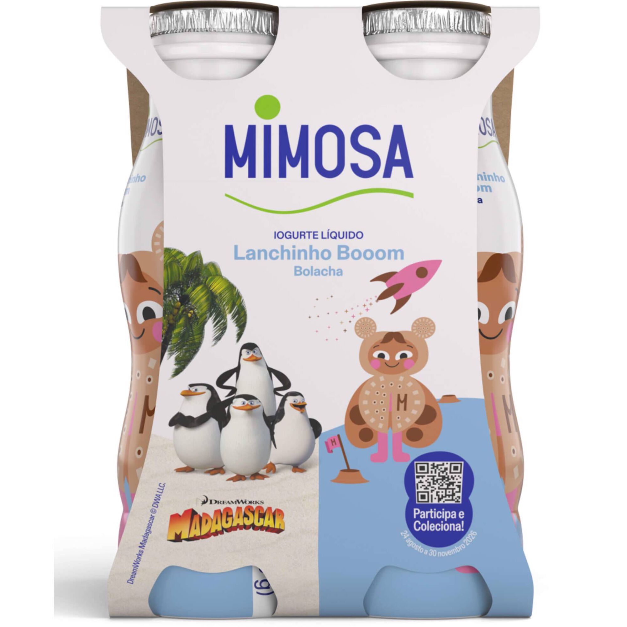 Iogurte L&iacute;quido Bolacha Infantil Lanchinho Booom Mimosa