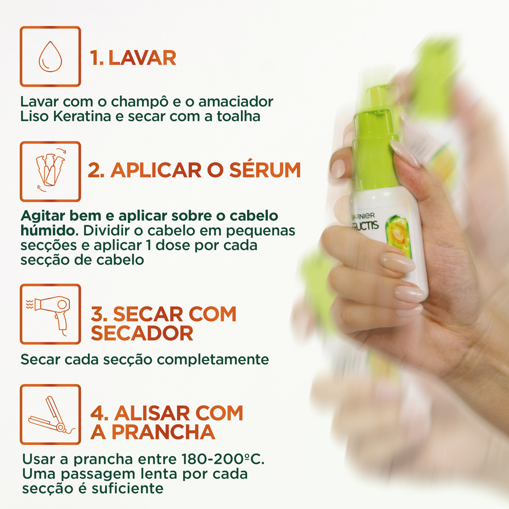 S&eacute;rum Cabelo Liso Keratina Garnier Fructis