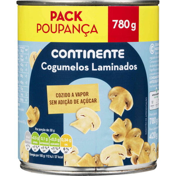Cogumelos Laminados Pack Poupança sem Glúten Continente