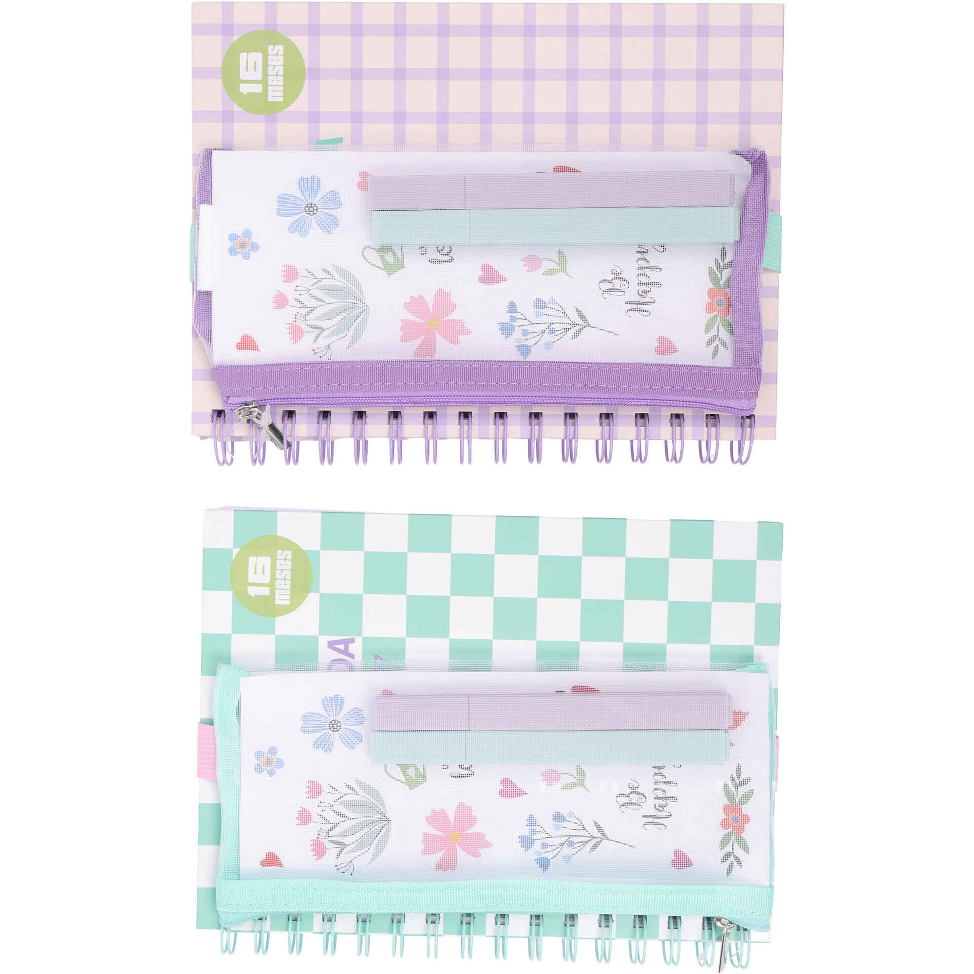 Conjunto de Agenda 16 Meses A5 com Sublinhadores e Estojo (v&aacute;rios modelos) Note!