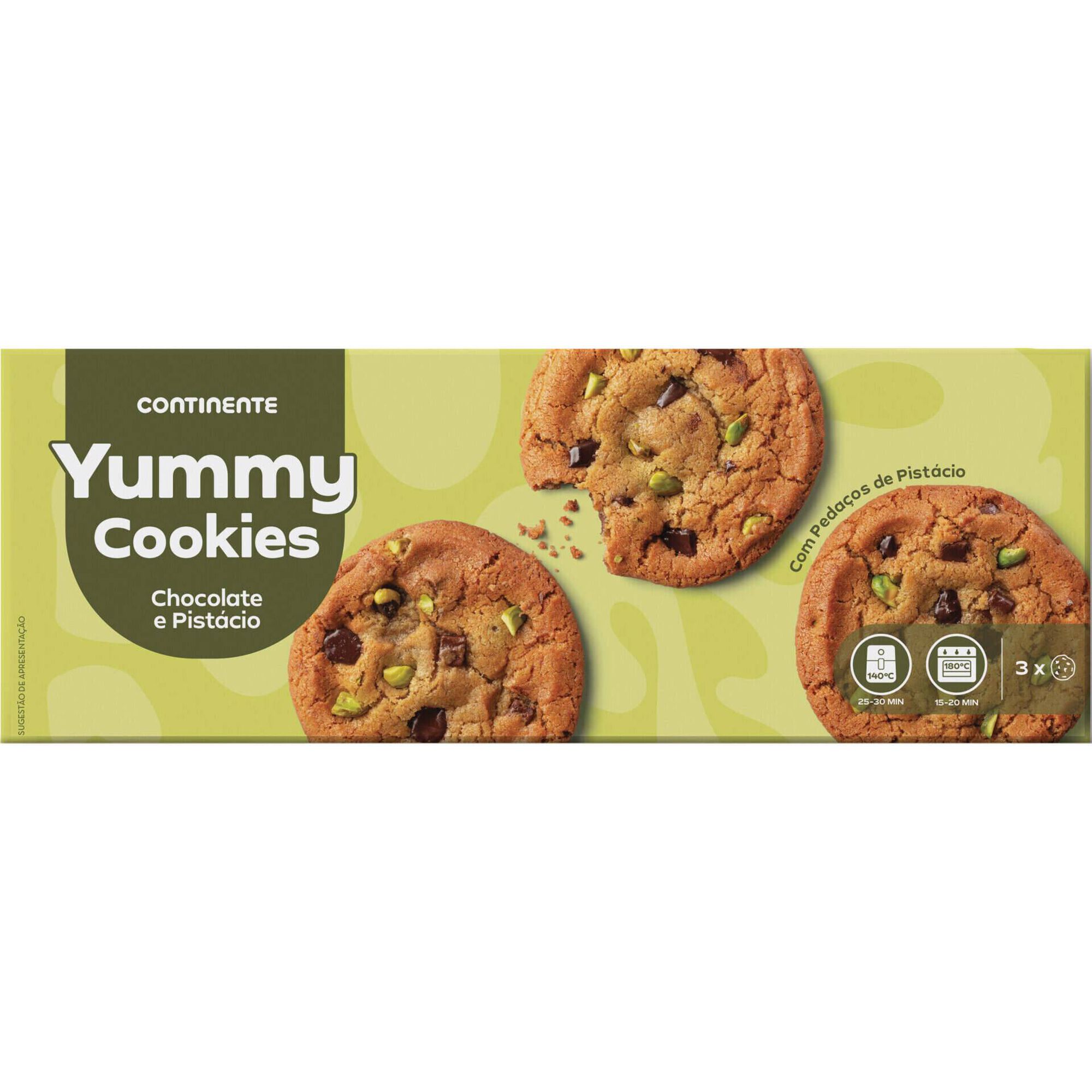 Bolachas de Chocolate e Pist&aacute;chio Yummy Cookies Continente