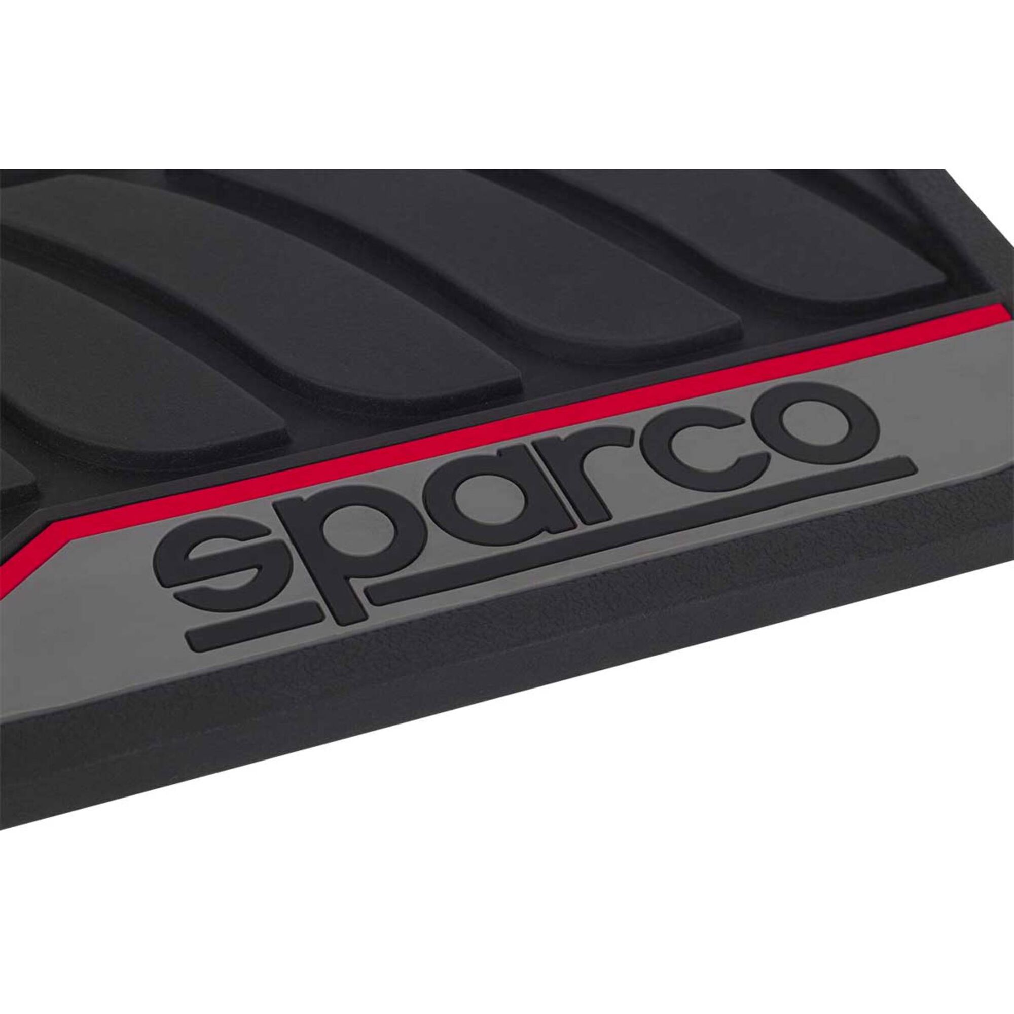 Conjunto 4 Tapetes Borracha Preto/Vermelho