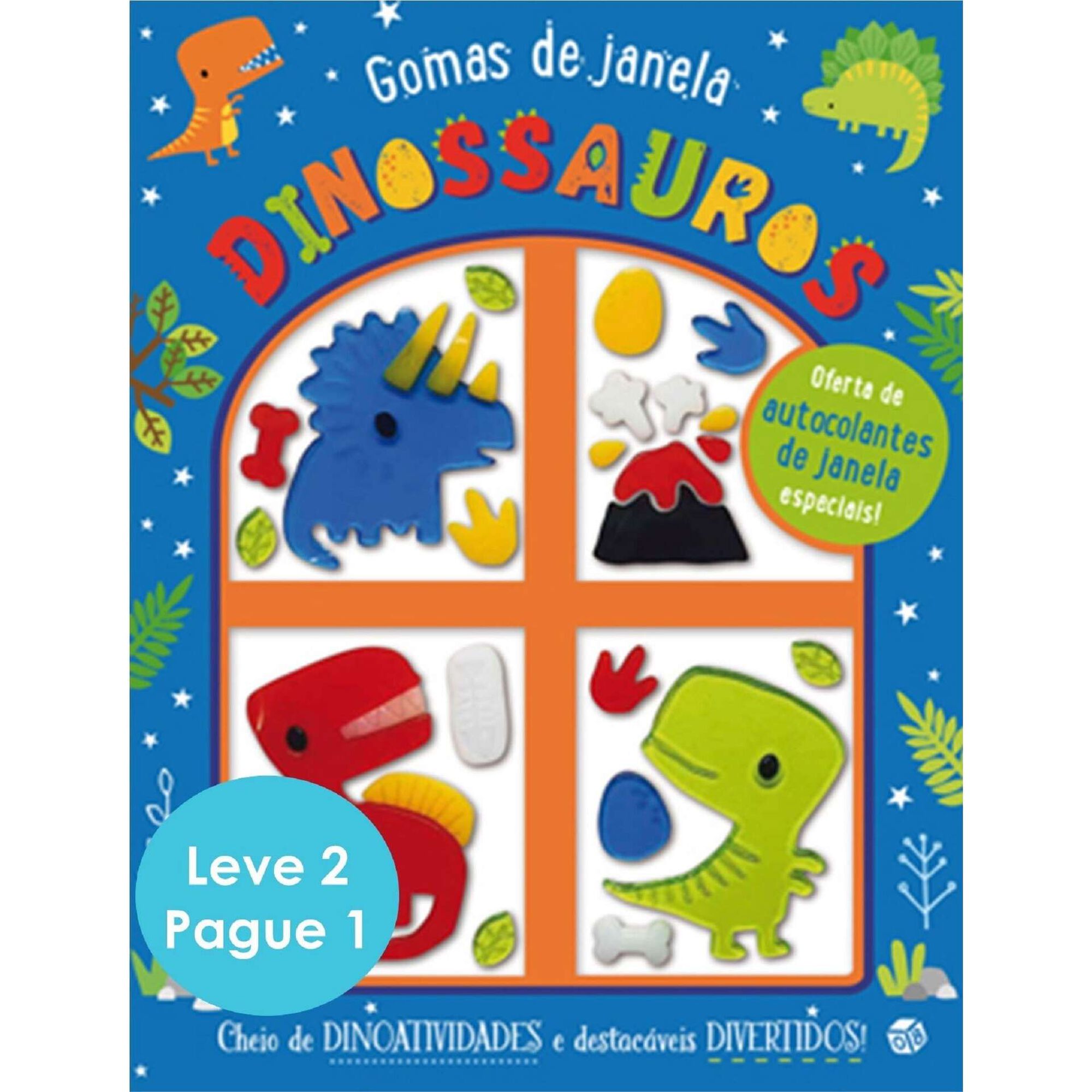 Gomas de Janela-Dinossauros e Arco-íris