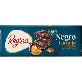 Tablete de Chocolate Negro com Laranja e Am&ecirc;ndoa Caramelizada Regina