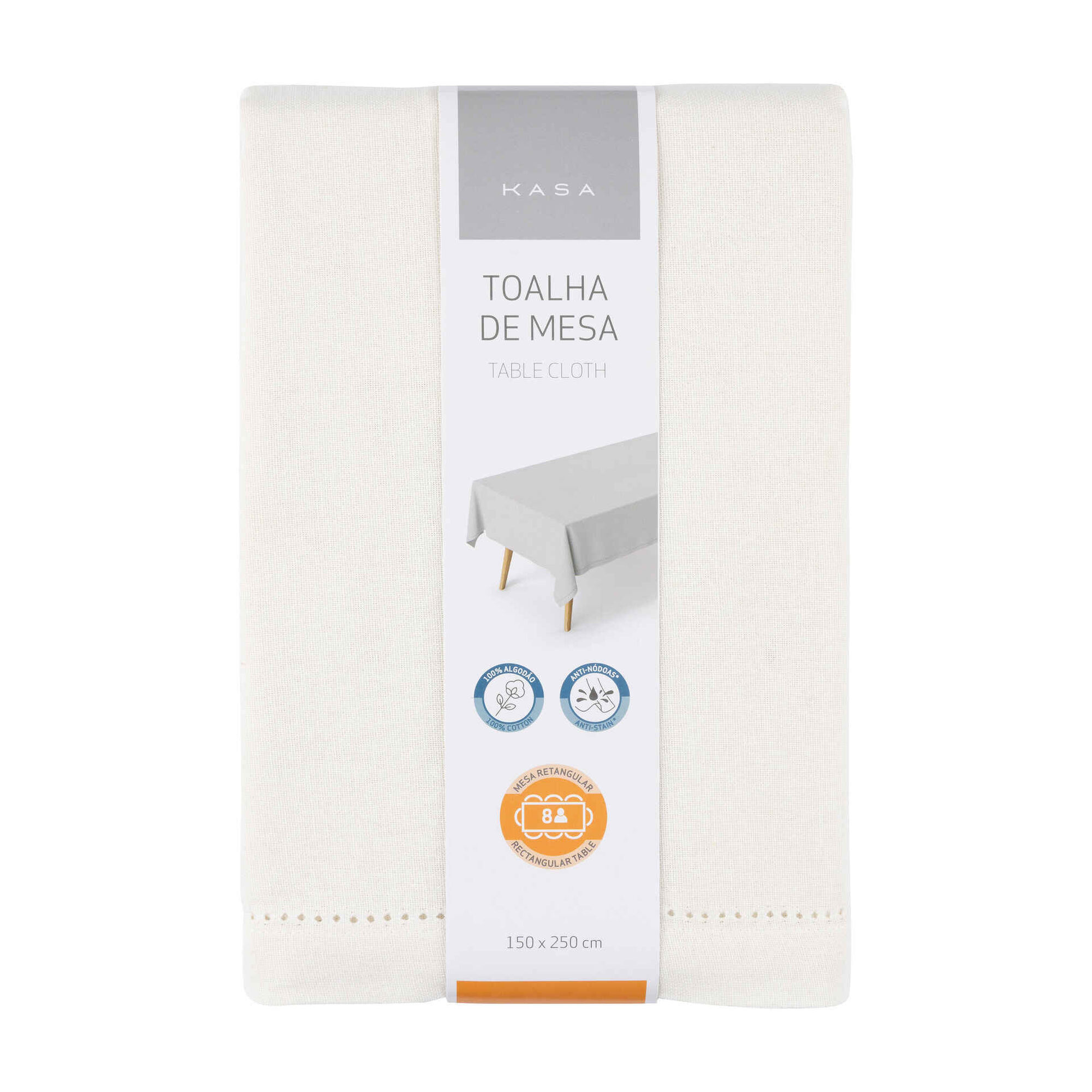 Toalha Mesa Branca Anti-nódoas