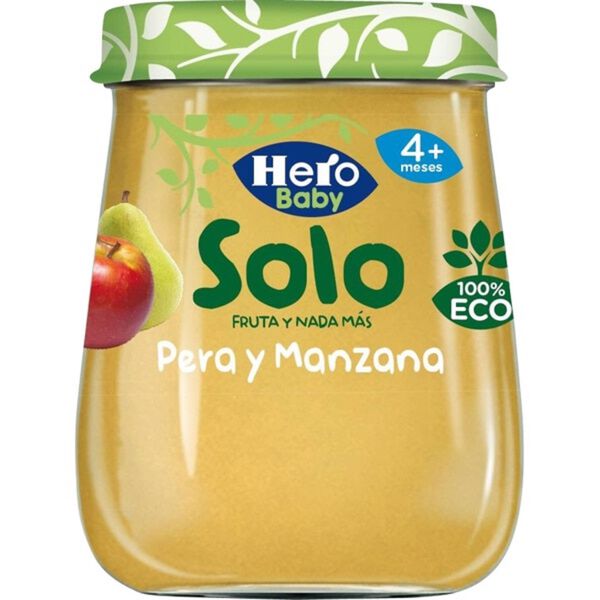 Boião de Fruta Pera e Maçã +4M Hero Baby
