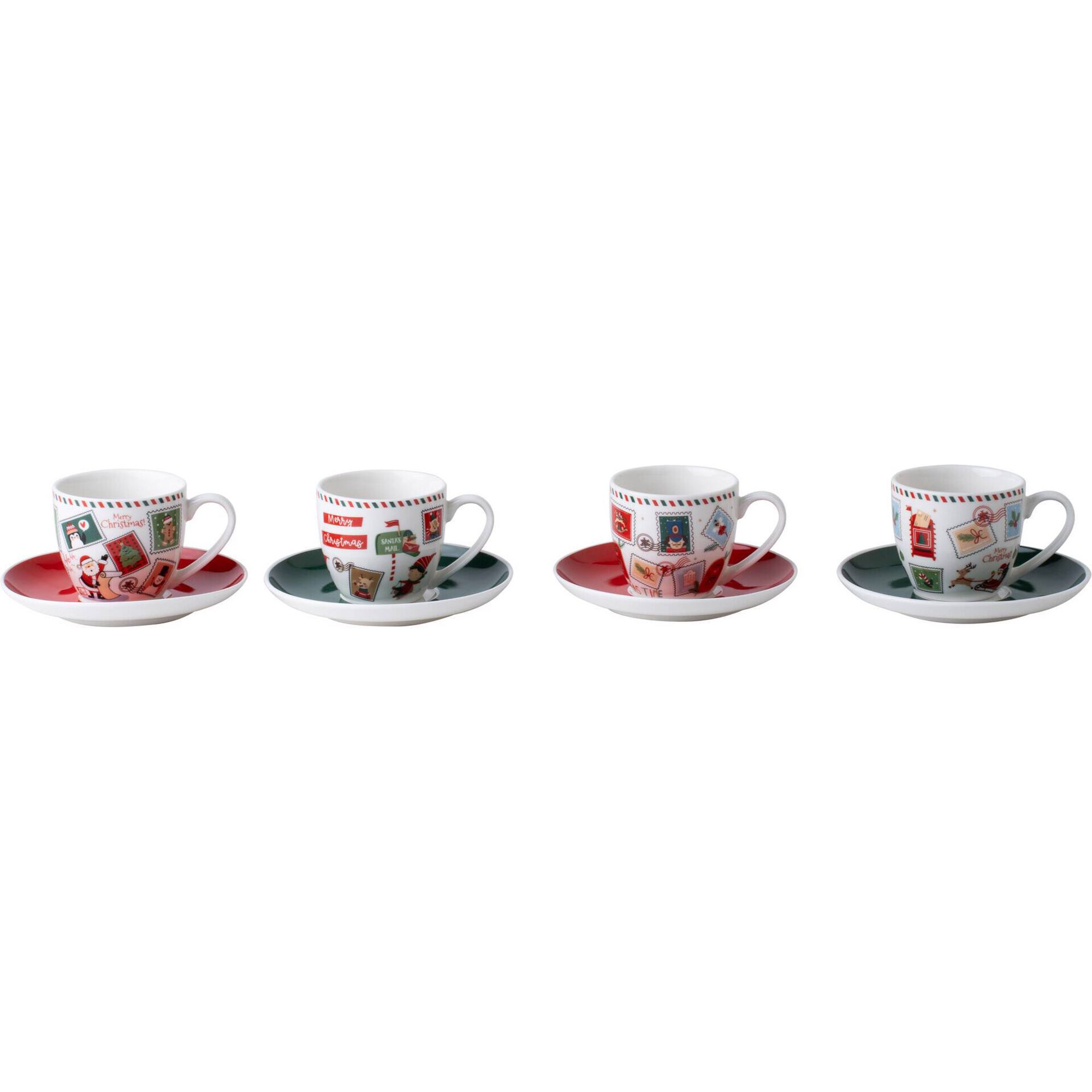 Conjunto 4 Ch&aacute;venas 80ml Natal Kasa