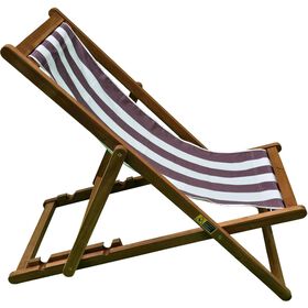Cadeira de Madeira Ac&aacute;cia Relax Riscas Castanhas Kasa