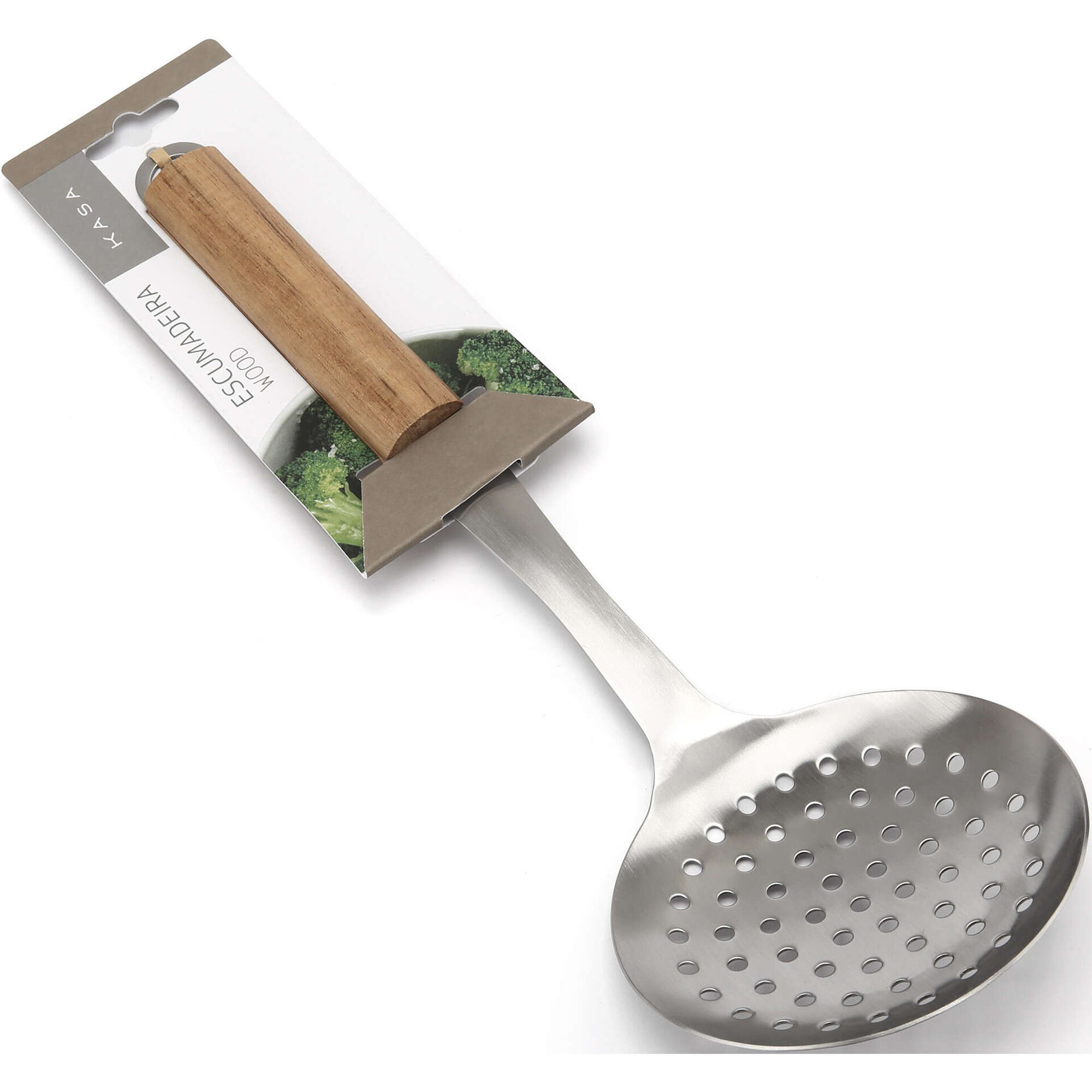 Escumadeira com Cabo de Madeira