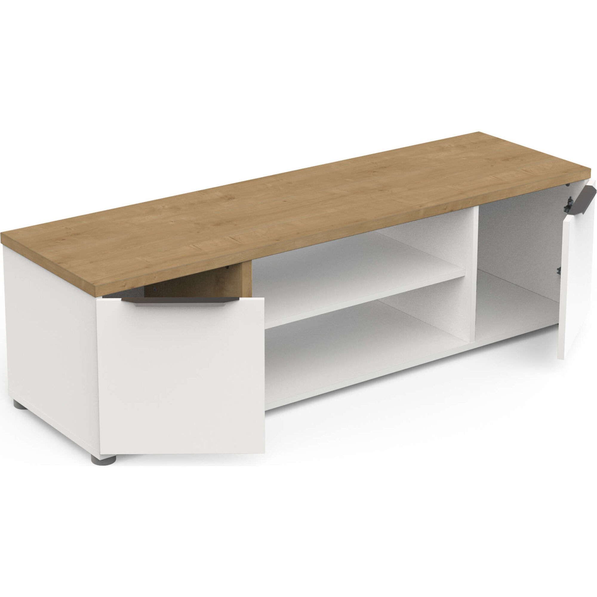 Móvel de TV 135x40x39cm Branco e Carvalho Access Móvel de TV 135x40x39cm Branco e Carvalho Access