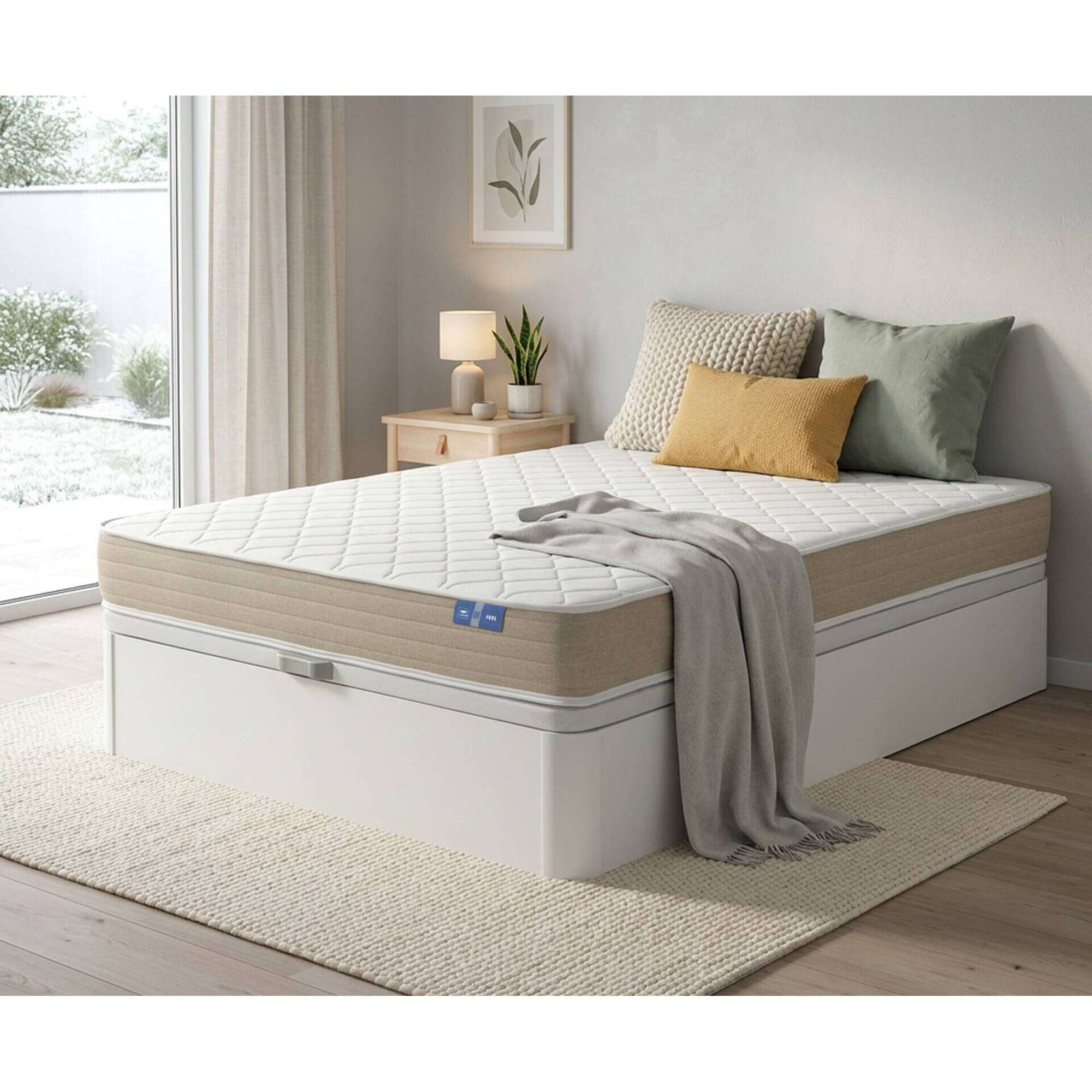 Pack Sommier Branco + Colch&atilde;o Feel New 33 Lusocolch&atilde;o
