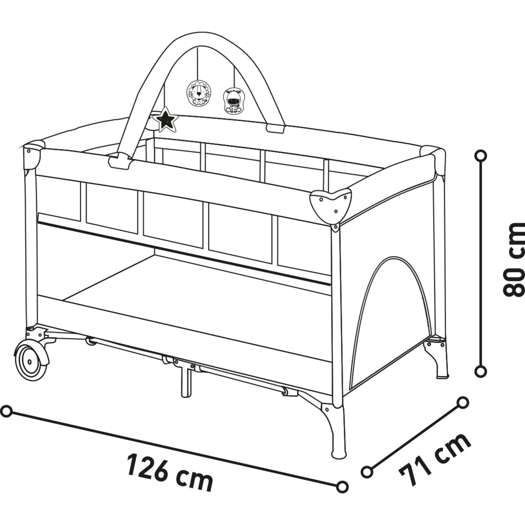 Cama de Viagem 2 N&iacute;veis Bege Coruja Complet Duo Asalvo