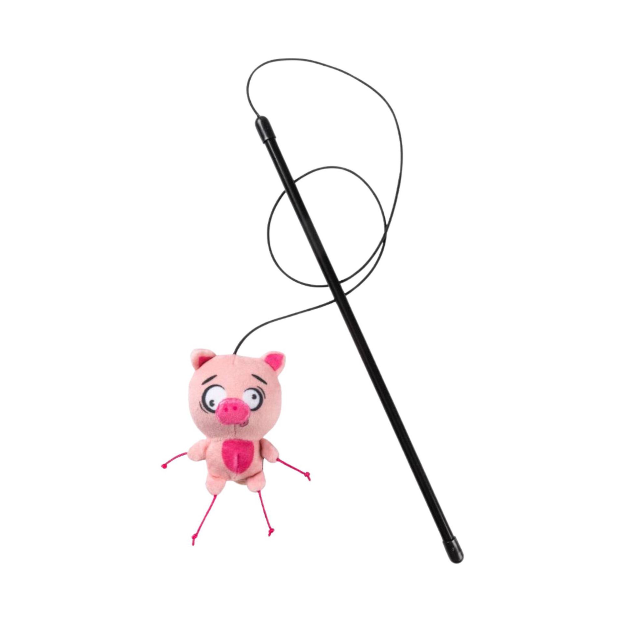 Brinquedo para Gato Peluche Porco com Cana FuzzYard