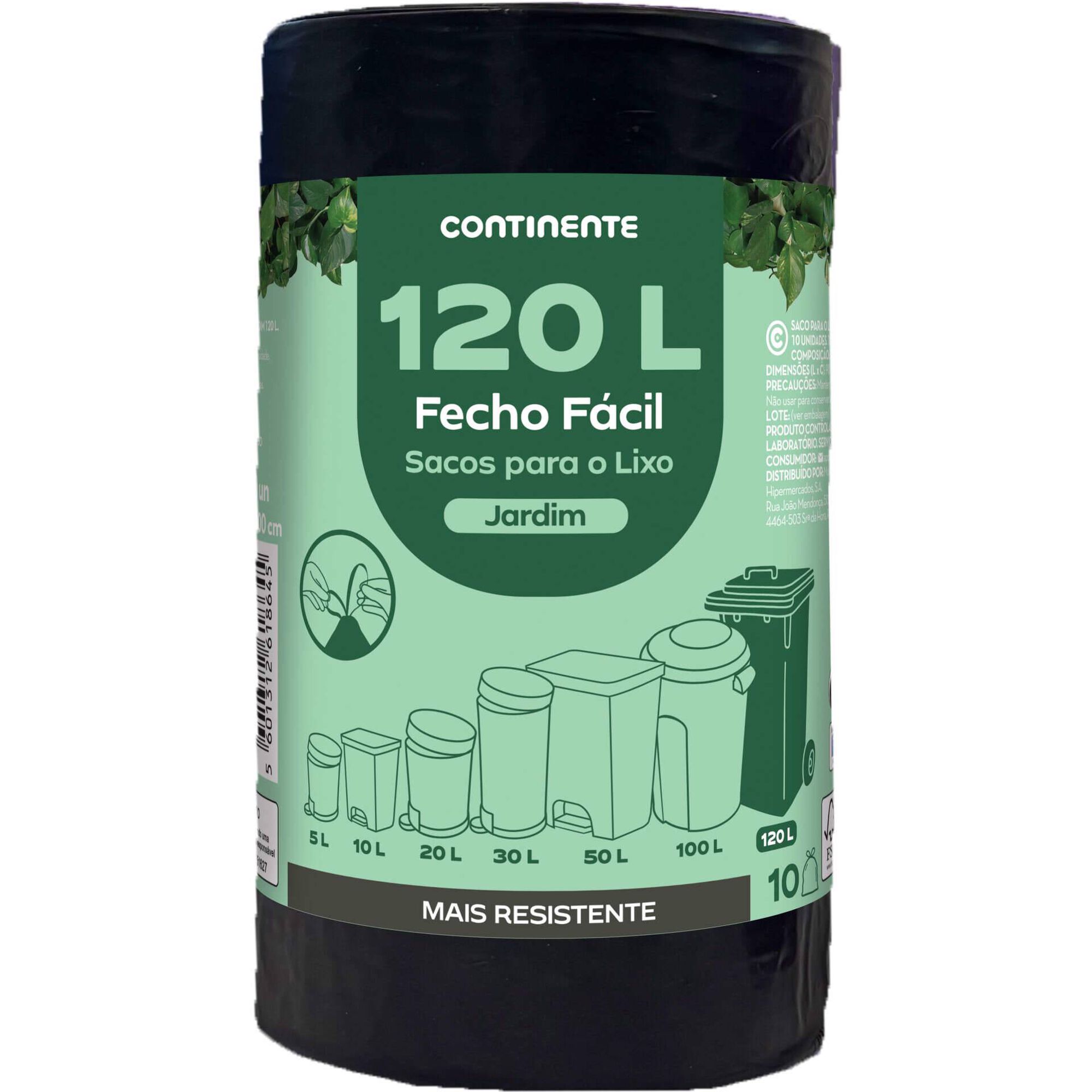 Sacos Lixo Fecho Fácil Jardim 120 lt