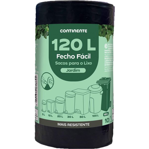 Sacos Lixo Fecho Fácil Jardim 120 lt Continente