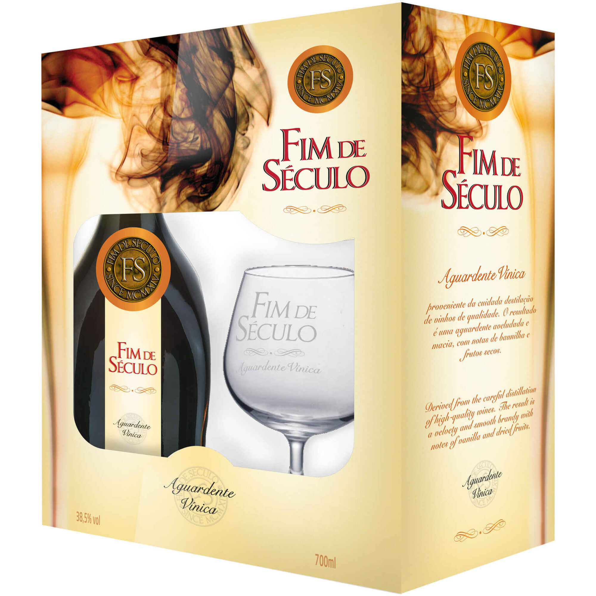 Fim de Século Aguardente Vínica Caixa Com Cálice