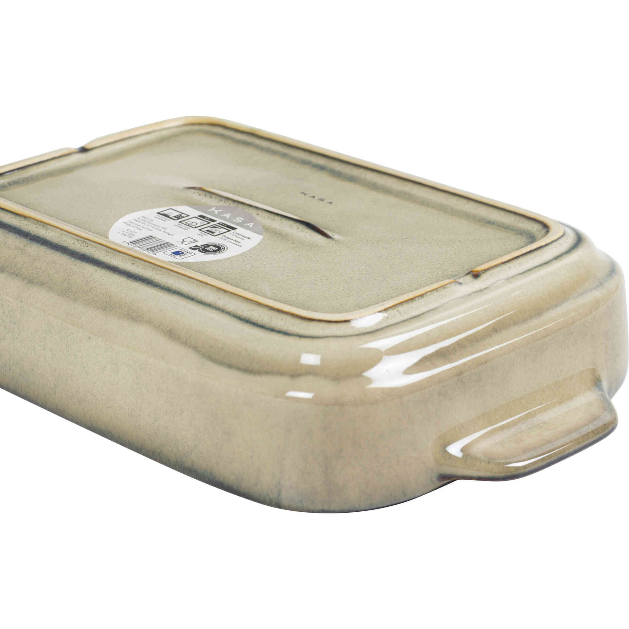 Assadeira Retangular Reativa 27x17cm Castanha Kasa