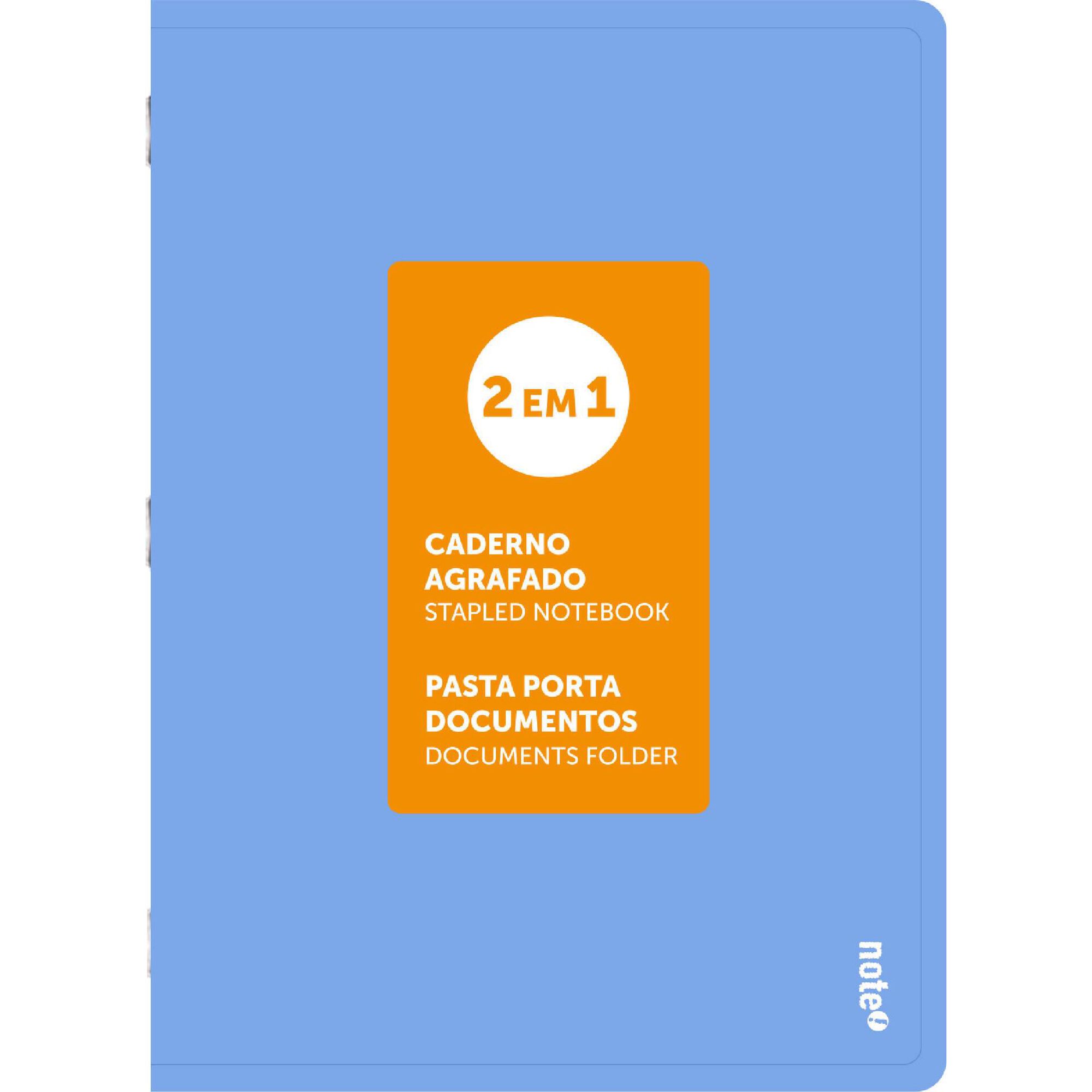Caderno Agrafado A4 Pautado 2 em 1 (várias cores)