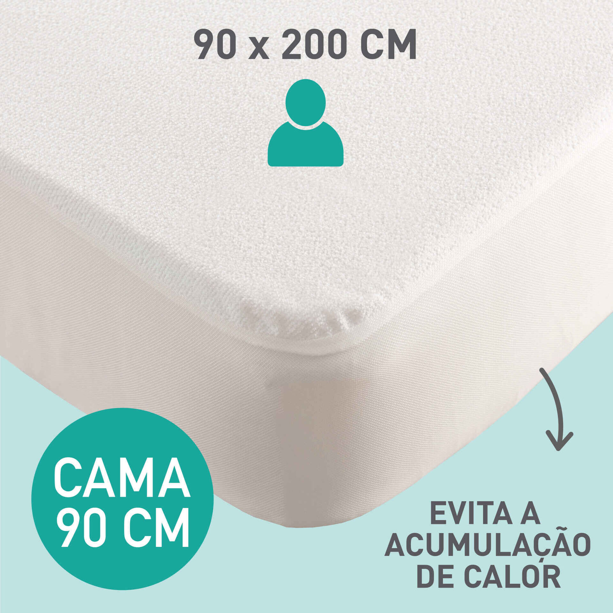 Protetor de Colch&atilde;o Imperme&aacute;vel e Respir&aacute;vel Kasa
