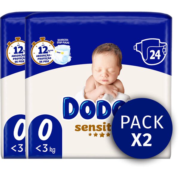 Fraldas Sensitive < 3kg T0 Dodot
