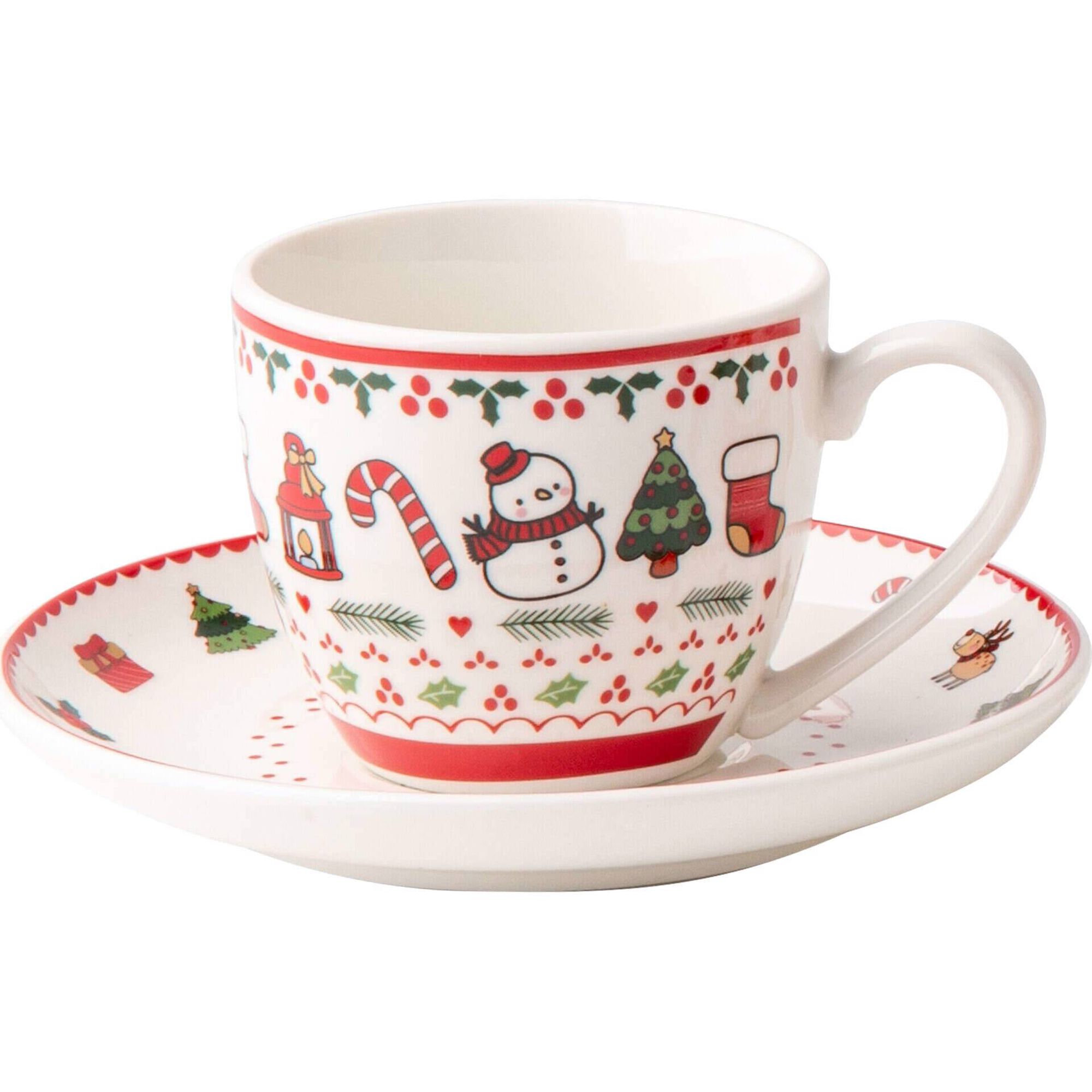 Conjunto 4 Chávenas Café 80ml Motivos Natal