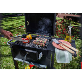 Barbecue Carv&atilde;o 2 Grelhas 93x43x95cm Preto Texas BBQ Collection