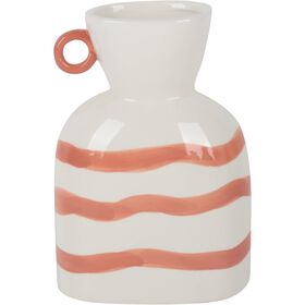 Jarra 20cm Riscas Laranja com Asa