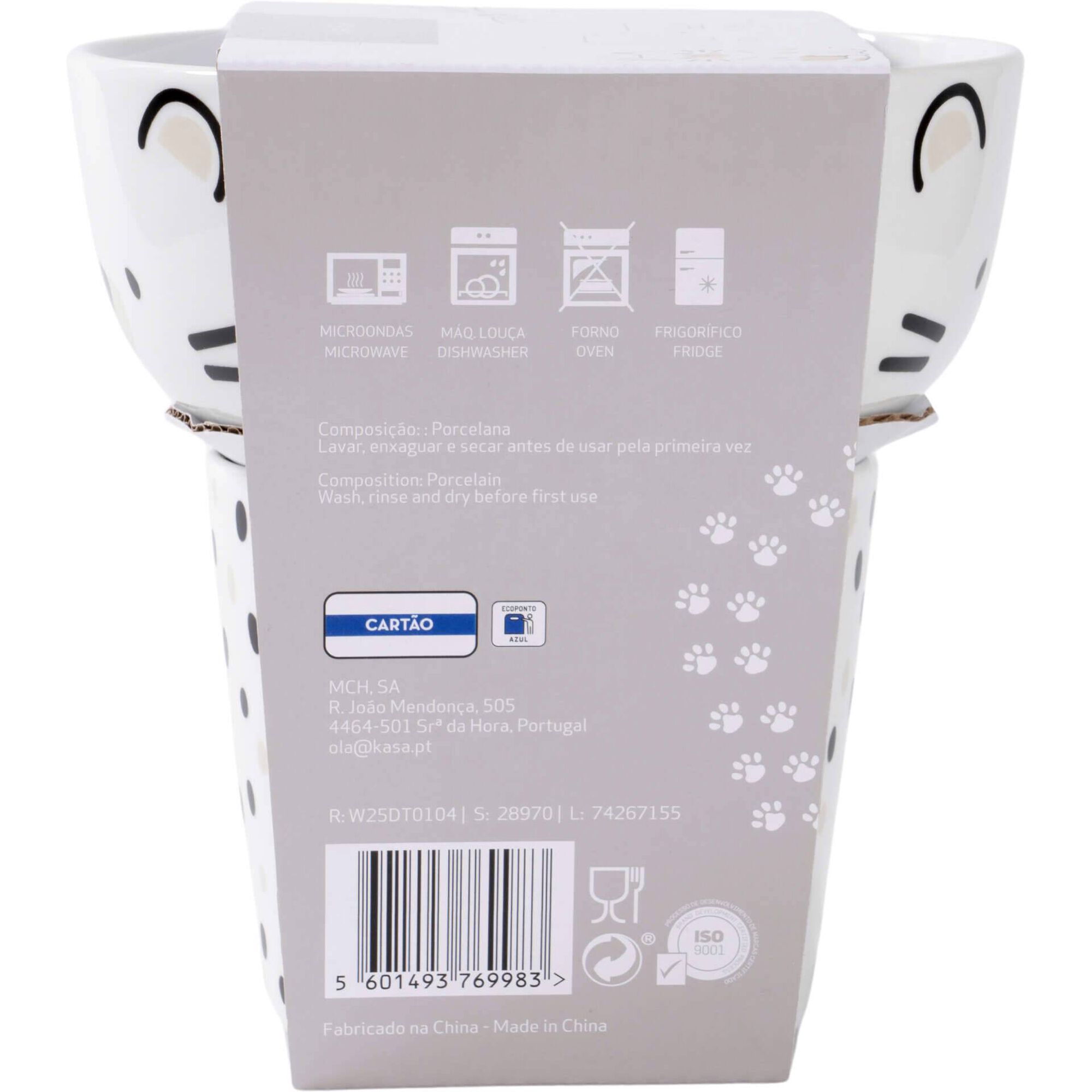 Conjunto Caneca 370ml e Taça 520ml Gato Pintas