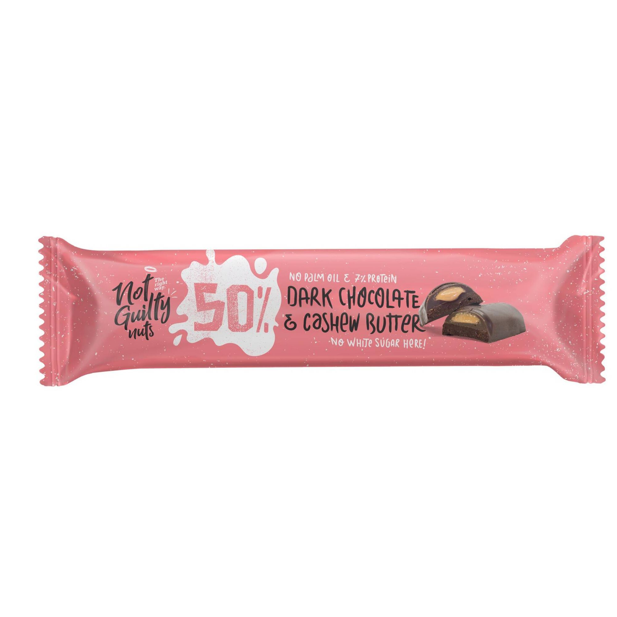 Snack de Chocolate Negro com Cajú 50% Cacau sem Glúten